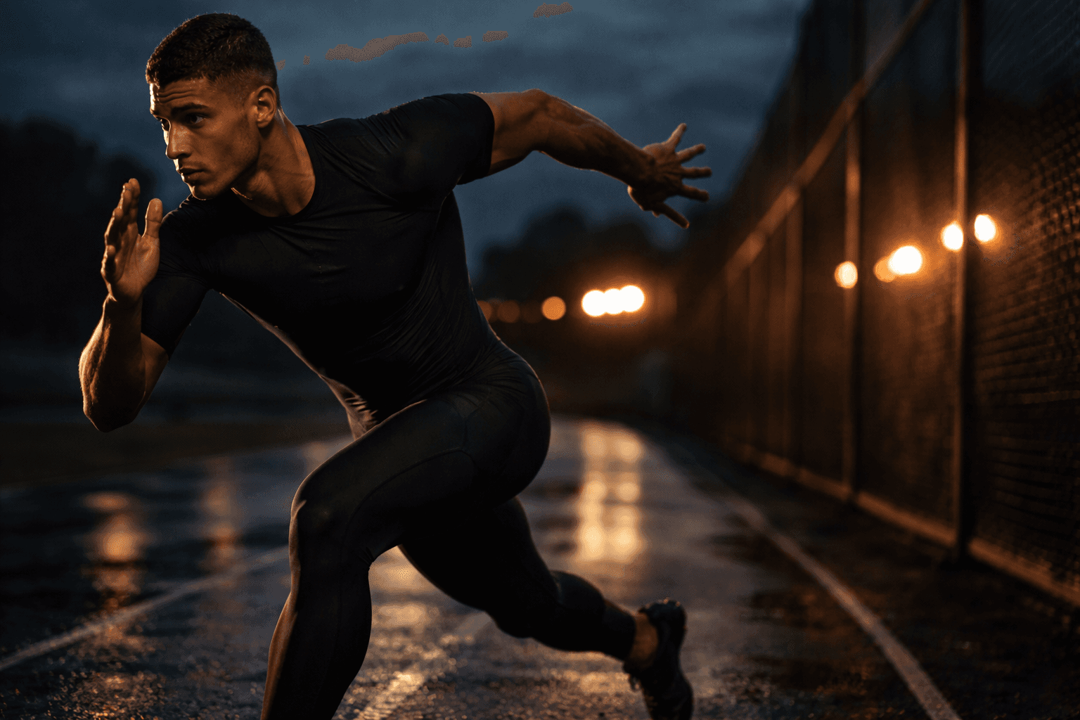 Dev P. — athlete sprinting, motion frame