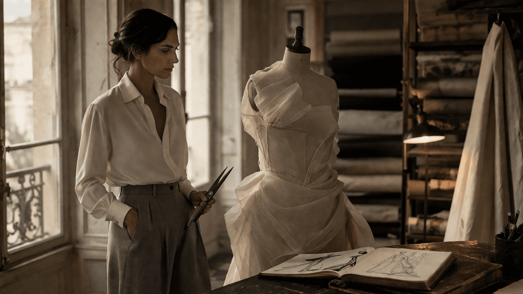 Juliette A. — fashion designer at work in the atelier